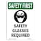 Signmission OSHA Sign, Glasses Required, 14in X 10in Decal, 10" W, 14" H, Portrait, OS-SF-D-1014-V-11315 OS-SF-D-1014-V-11315 - alternate 1